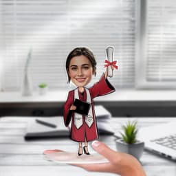 Custom Graduation Figurine Trinket Personalized Caricature Portrait on Acrylic Base thumbnail 10