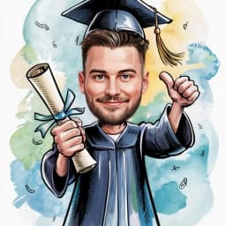 Custom Graduation Cartoon Portrait – Personalized Cap & Gown Digital Art thumbnail 2