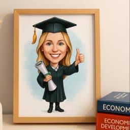 Custom Graduation Cartoon Portrait Personalized Digital Graduation Cartoon from Photo thumbnail 5