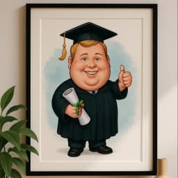Custom Graduation Cartoon Portrait Personalized Digital Graduation Cartoon from Photo thumbnail 6