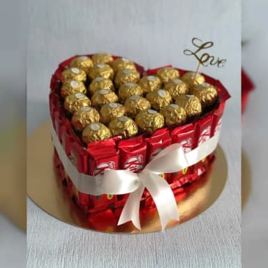 Heart Shape KitKat & Ferrero Rocher Gift | Chocolate Gift Box