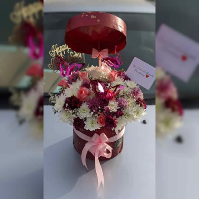 Ever After Bloom Box Anniversary Flower Gift Delivery Pakistan