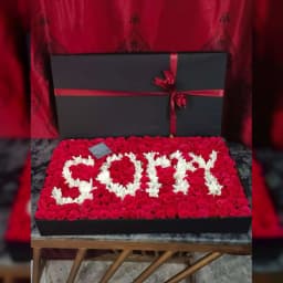 Sorry XXL Red Rose Box with Balloons Apology Flower Gift Pakistan thumbnail 2