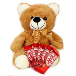 Kit Kat Love Basket 15 Kit Kats & Teddy Bear Gift Hamper thumbnail 2