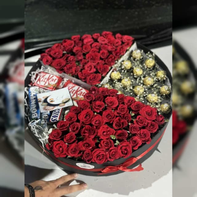 Luxury Red Rose & Chocolate Box Romantic Gift for Every Occasion