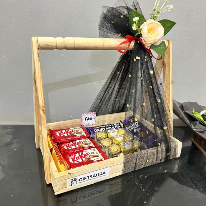 Premium Wooden Chocolate Gift Basket cover image 1