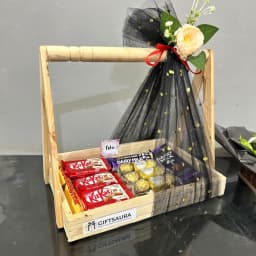 Premium Wooden Chocolate Gift Basket thumbnail 2