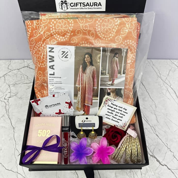 Charm & Elegance Gift Box Lawn Suit & Perfume for Her