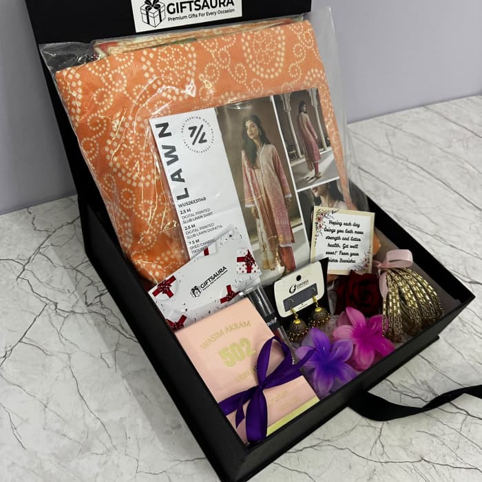 Charm & Elegance Gift Box Lawn Suit & Perfume for Her cover image 2