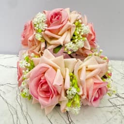 Pink Artificial Flower Gajray | Beautiful Rose Flower Gajra thumbnail 1