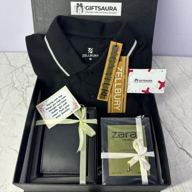 Men’s Gift Box with Polo Shirt, Wallet & Perfume | Gift Hamper