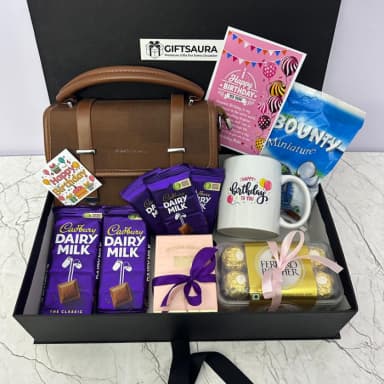 Special Birthday Gift for Her – Perfume, Sling Bag & Chocolates