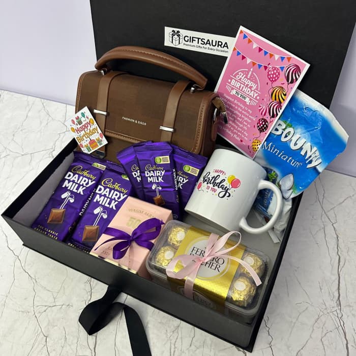 Special Birthday Gift for Her – Perfume, Sling Bag & Chocolates cover image 1