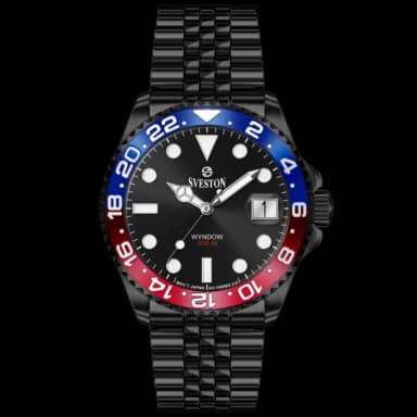 Men’s Pepsi Bezel Diver Watch with Date – Steel Strap Men’s Pepsi Bezel Diver Watch with Date – Steel Strap