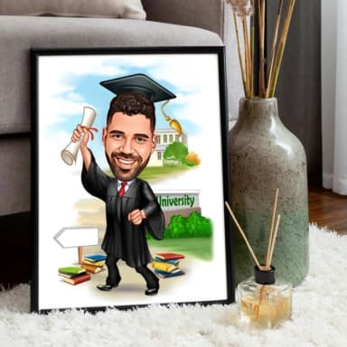 Custom Graduation Cartoon Portrait Personalized Digital Illustration from Your Photo Custom Graduation Cartoon Portrait Personalized Digital Illustration from Your Photo