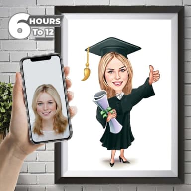 Custom Graduation Cartoon Portrait – Personalized Caricature from Photo Custom Graduation Cartoon Portrait – Personalized Caricature from Photo