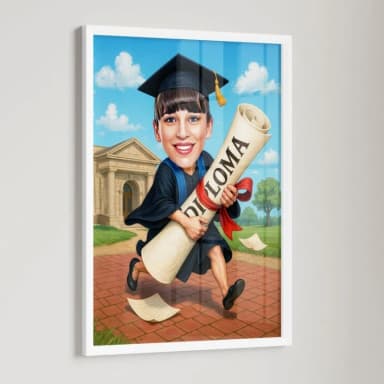 Funny Graduation Caricature for Her Personalized Digital Cartoon Portrait Funny Graduation Caricature for Her Personalized Digital Cartoon Portrait