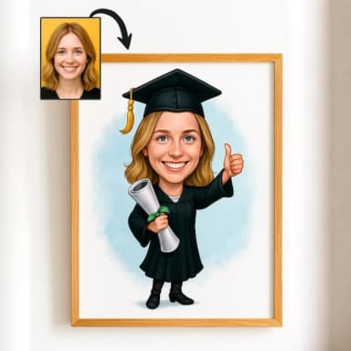 Custom Graduation Cartoon Portrait Personalized Digital Graduation Cartoon from Photo Custom Graduation Cartoon Portrait Personalized Digital Graduation Cartoon from Photo